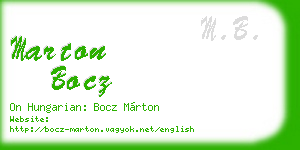 marton bocz business card